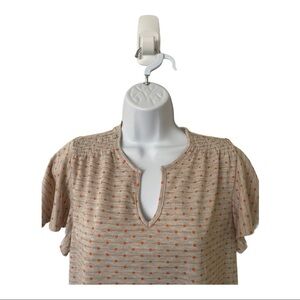 Cable And Gauge Orange Polka Dot VNeck Shirt